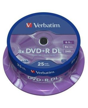 DVD-R Verbatim    25 Unidades 8,5 GB 8x